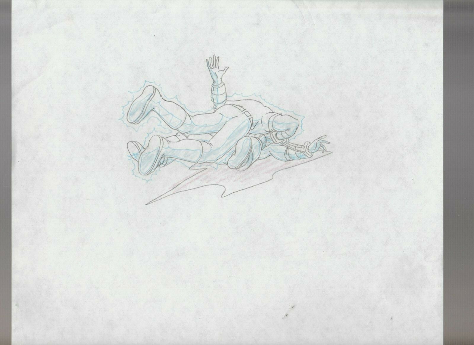 GI JOE Cartoon 10.5x9.5" Animation Prod Drawing FN+ 6.5 Steve Fight 413 A9-26