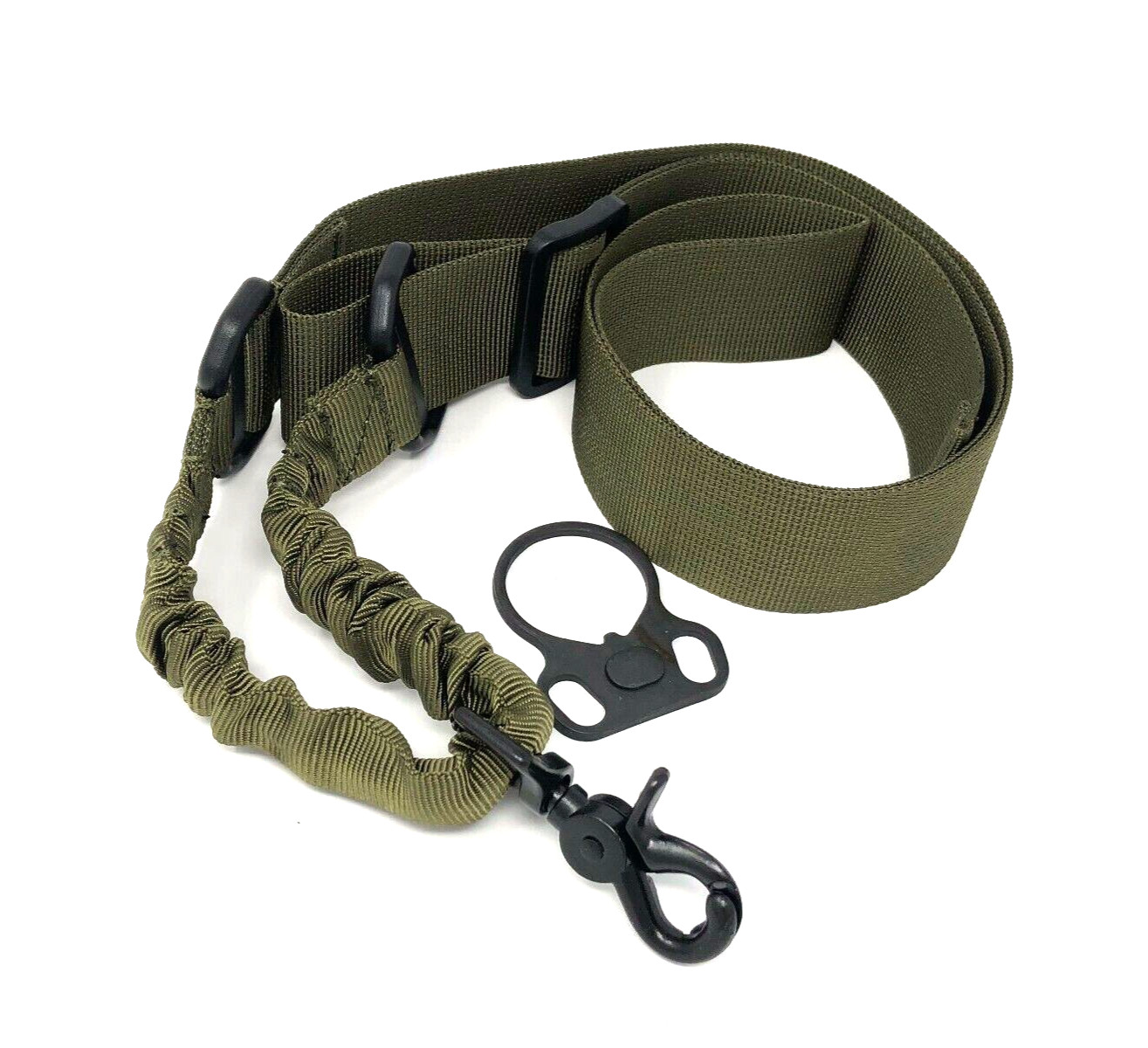 Adjustable One Single Point Bungee Rifle Sling (Green)