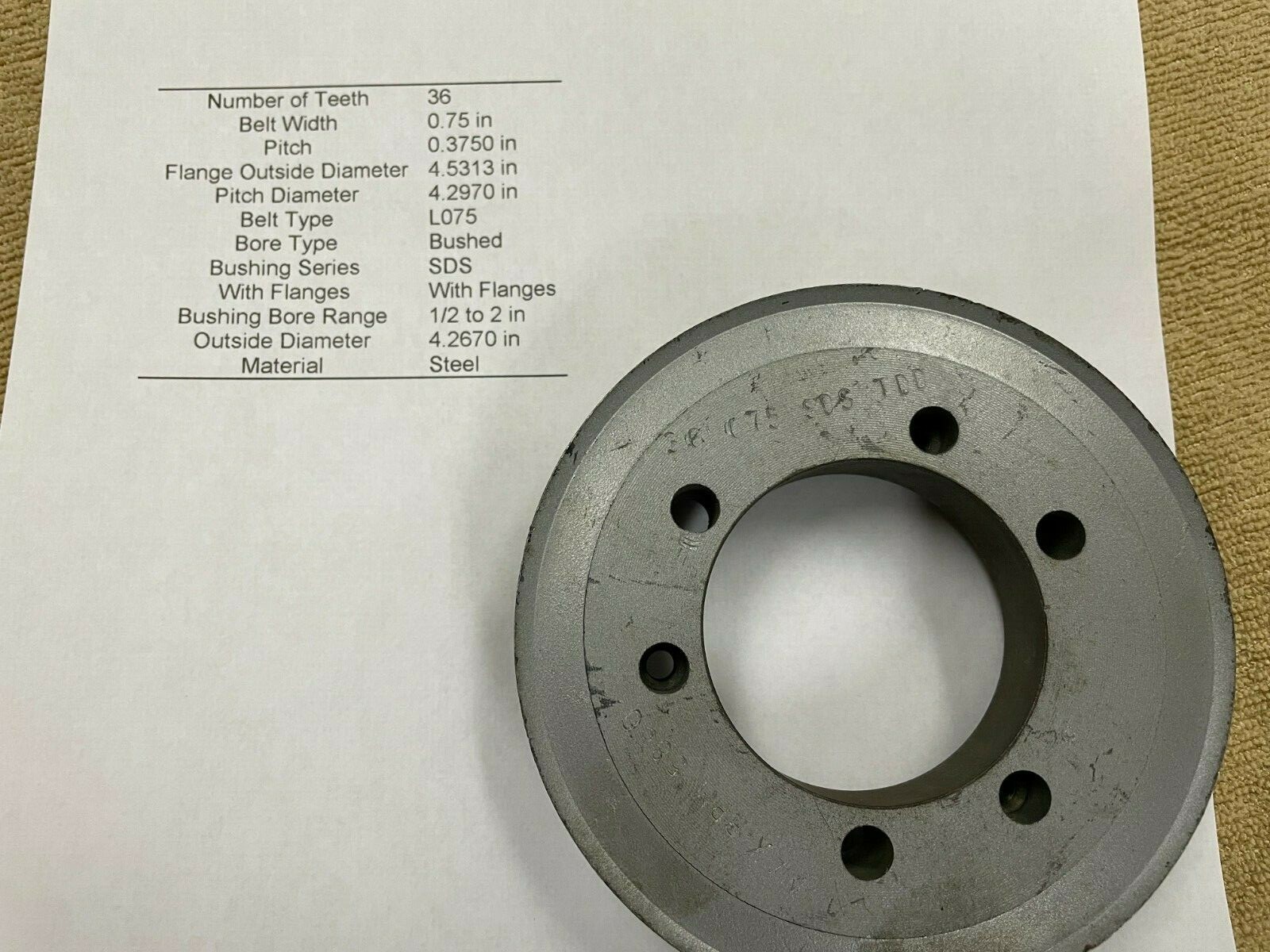 Martin 36L075 SDS Timing Pulley