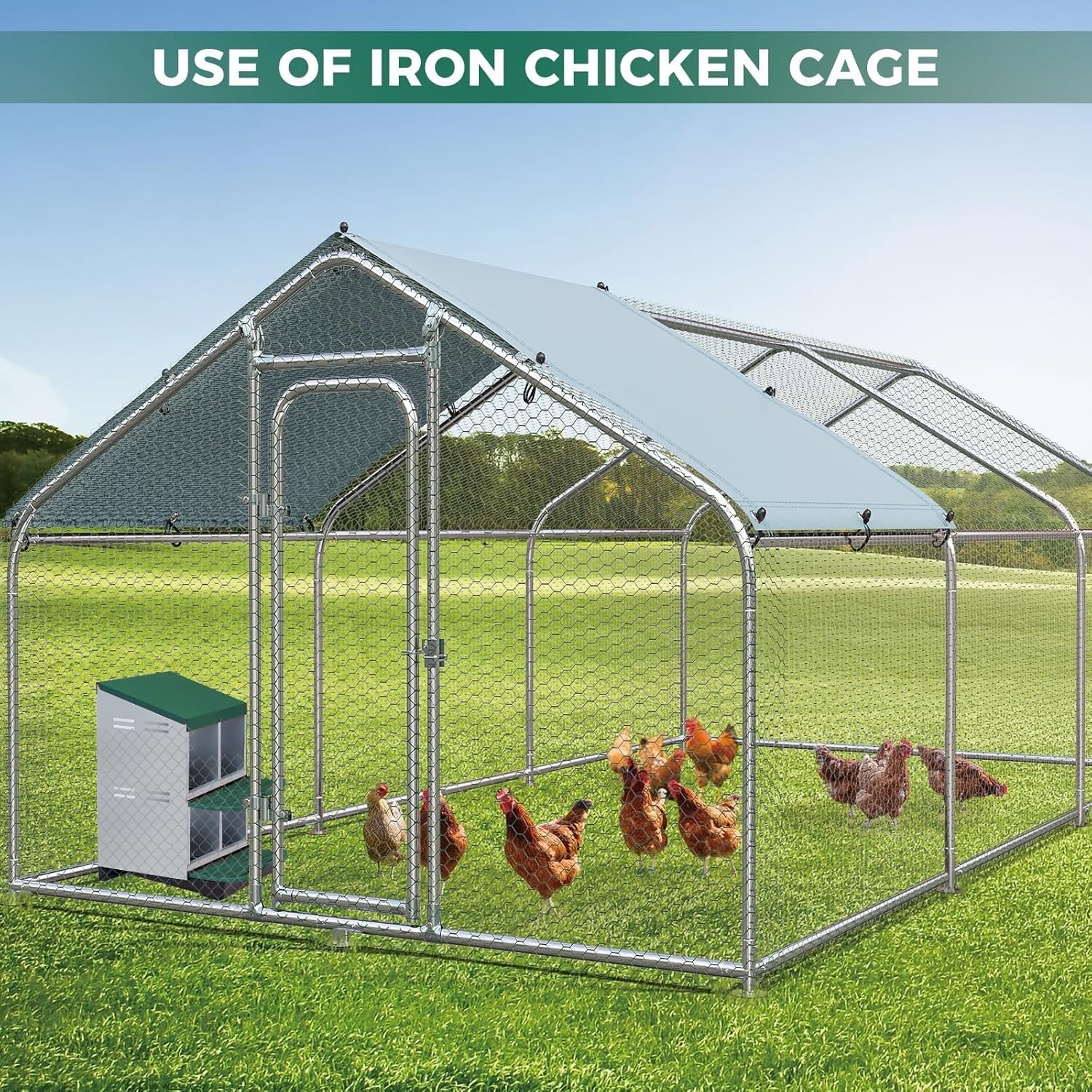 Chicken Nesting Box 4 Hole Hen Laying Box Roll Away Nesting Box for Laying Egg