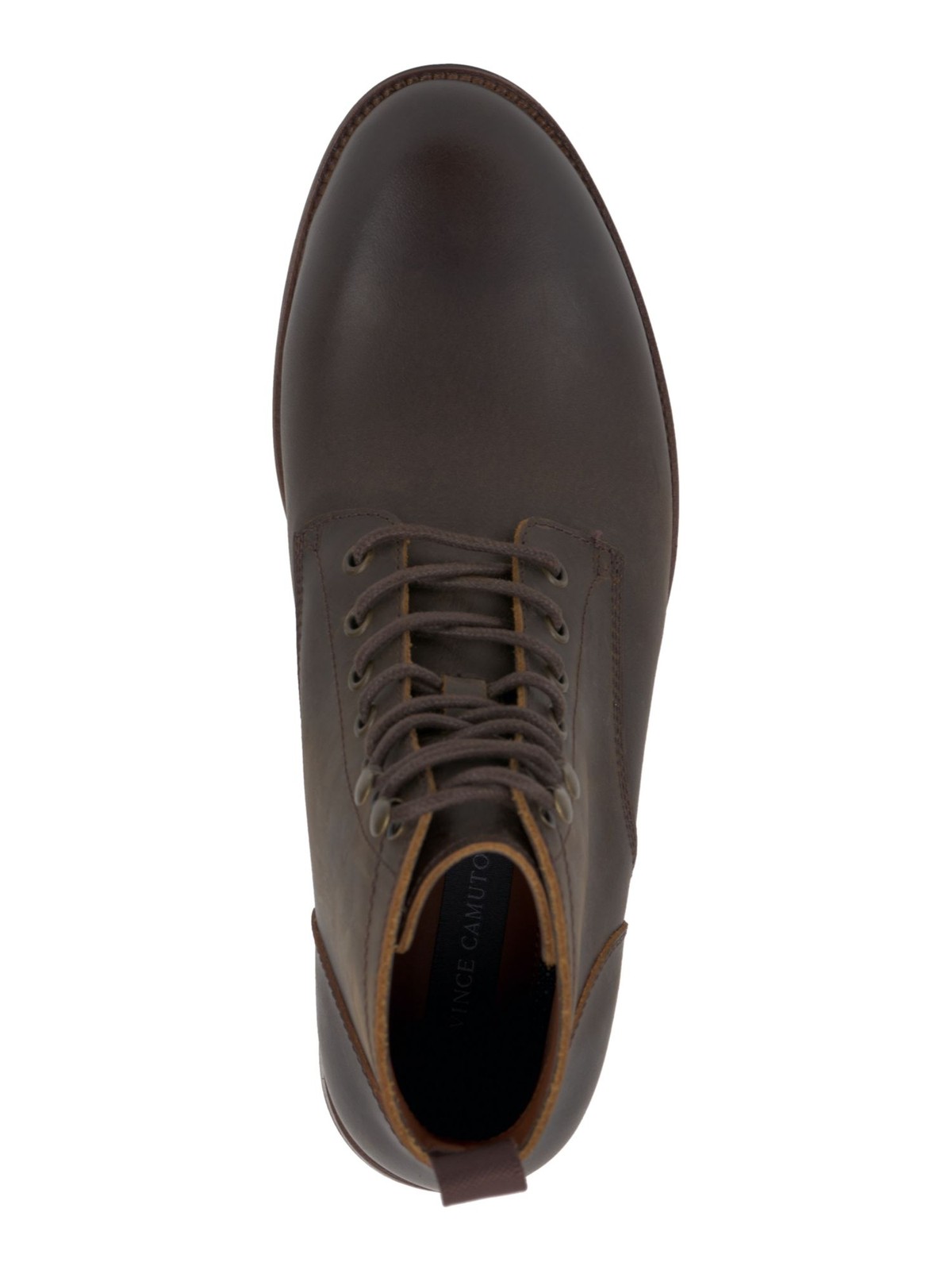 VINCE CAMUTO Mens Brown Pull Tab Lannie Toe Block Heel Leather Boots Shoes 11 M