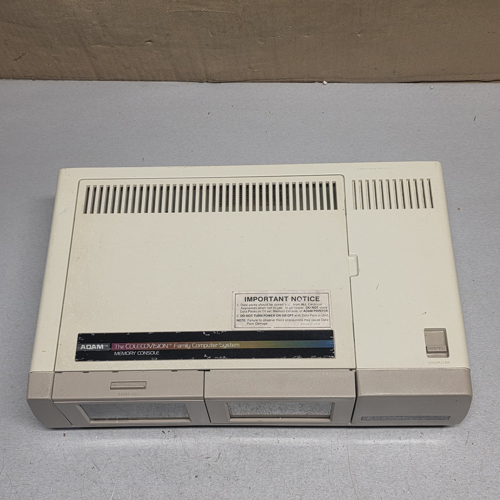 Coleco ADAM 2404CPU Computer System Memory Console Untested As-Is Rust