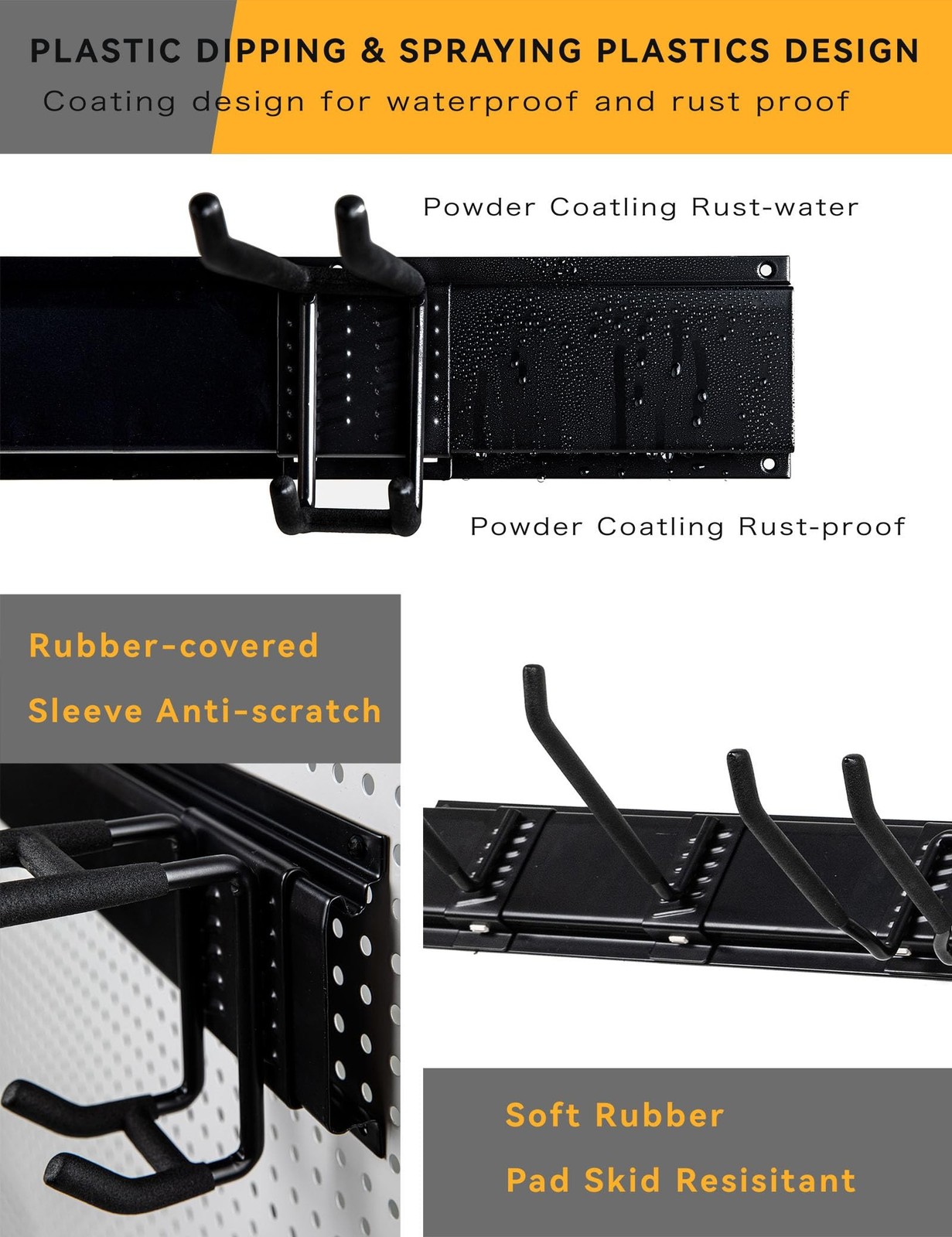 Wall Mount Garden Tool Organizer - 48 Inch Max Load 539lbs with14 PCS Adjusta...