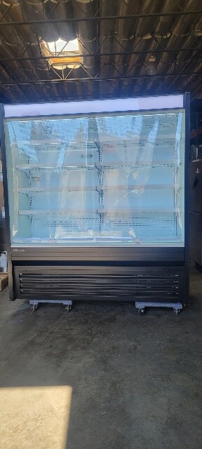 New Blue Air BOD-72S 72" Vertical Open Display Case, Solid Side Panel 22V 1Ph