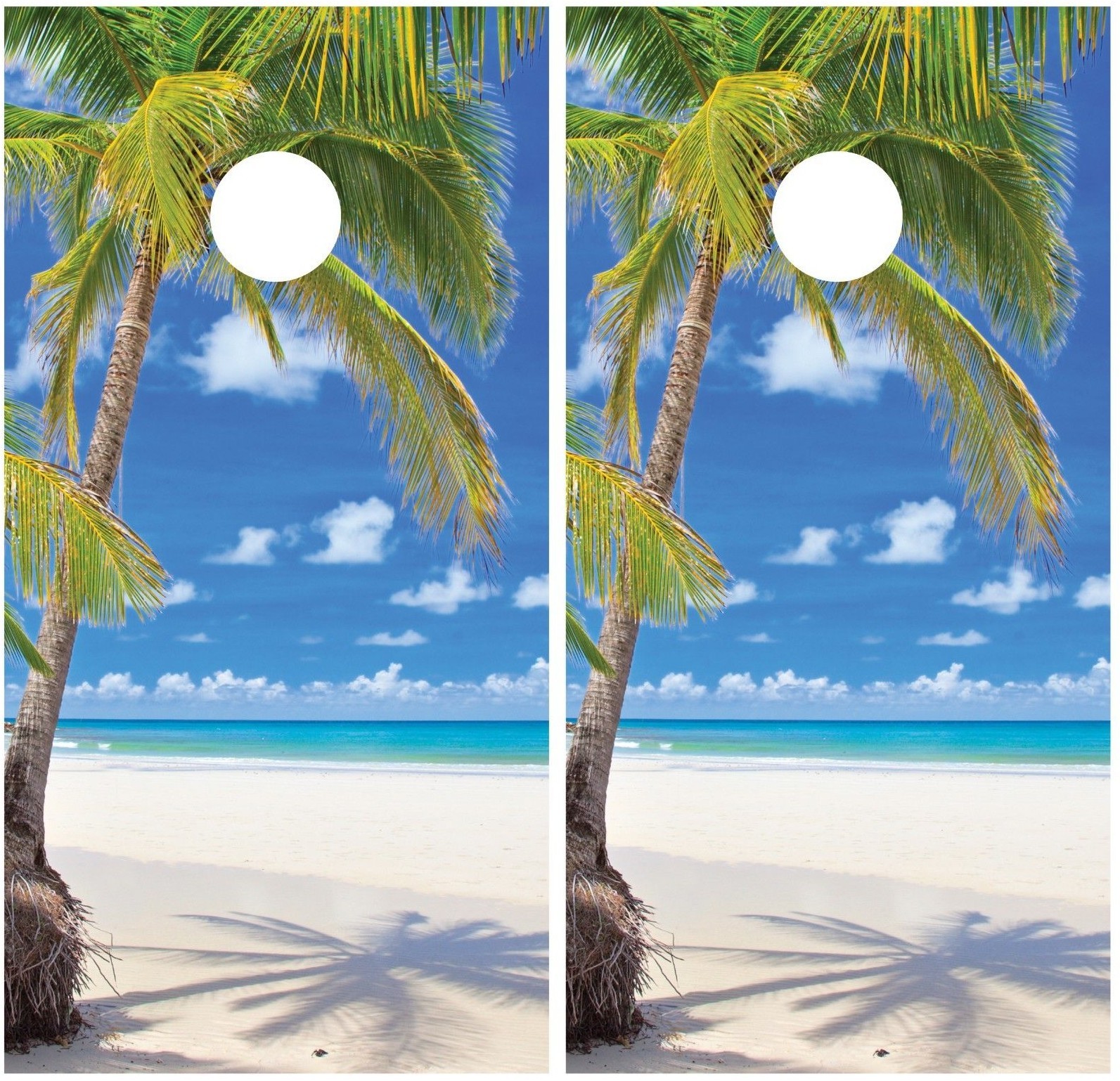 Beach Palm Tree Cornhole Board Decal Wrap Wraps