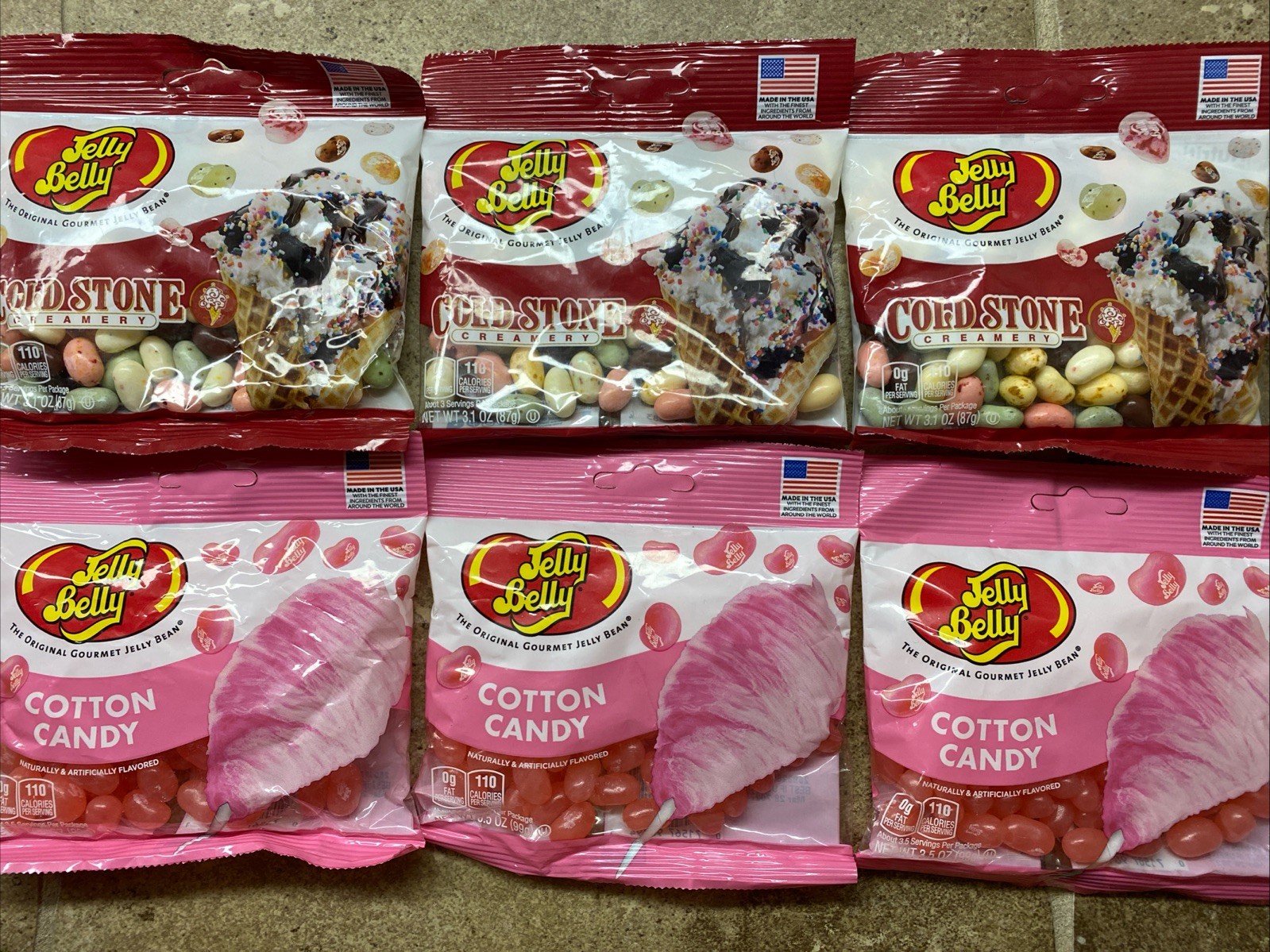 6 Jelly Belly Beans Cold Stone Creamery Ice Cream & Cotton Candy