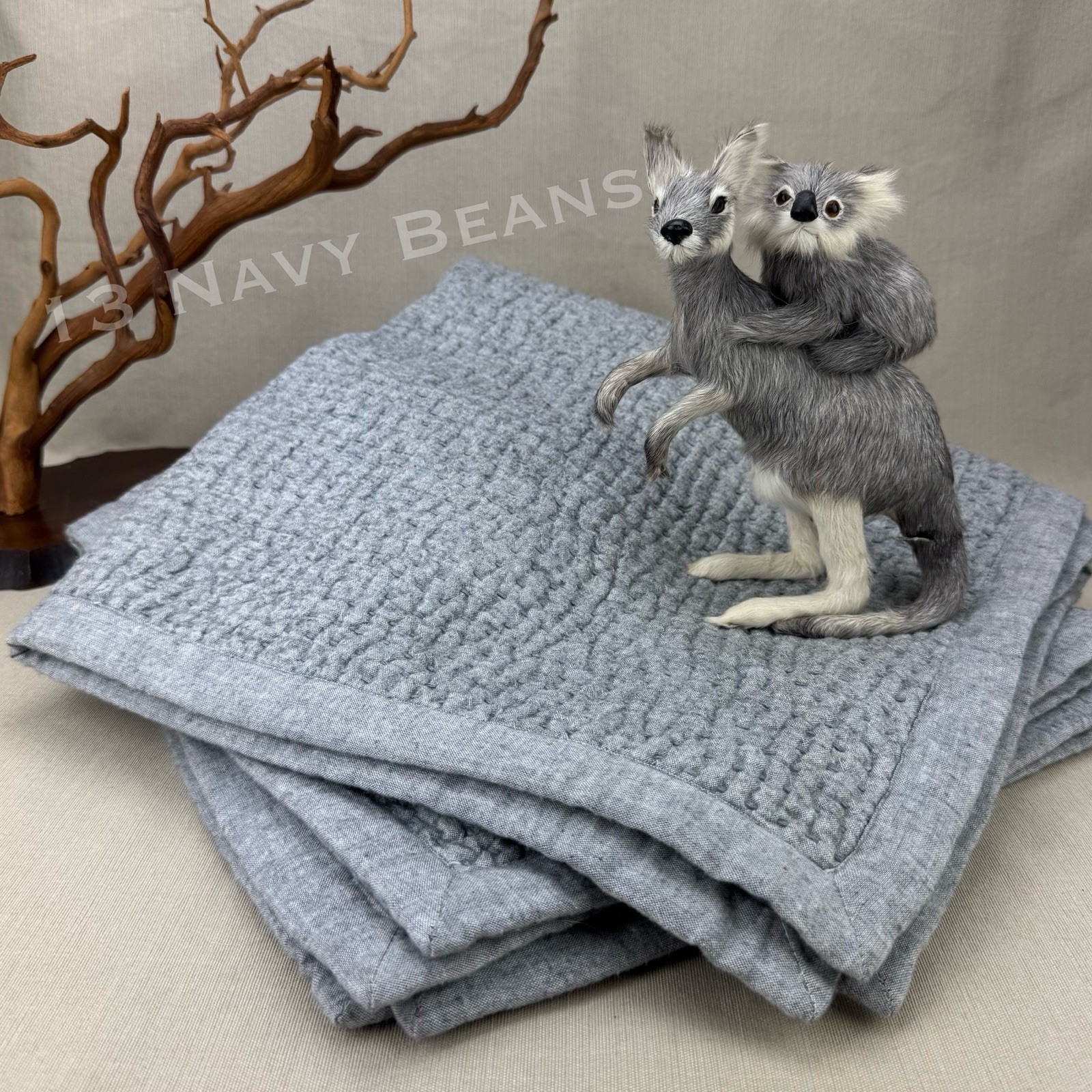 2x Banana Republic Home ~ Hand Stitched Euro Shams Cotton Cashmere ~ Pewter