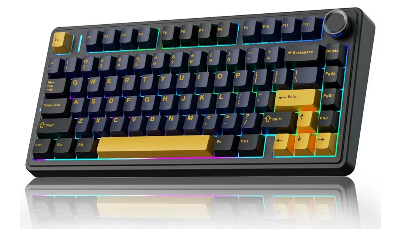 AULA F75 75%Wireless Mechanical Keyboard Pre-lubed Greywood Switches RGB