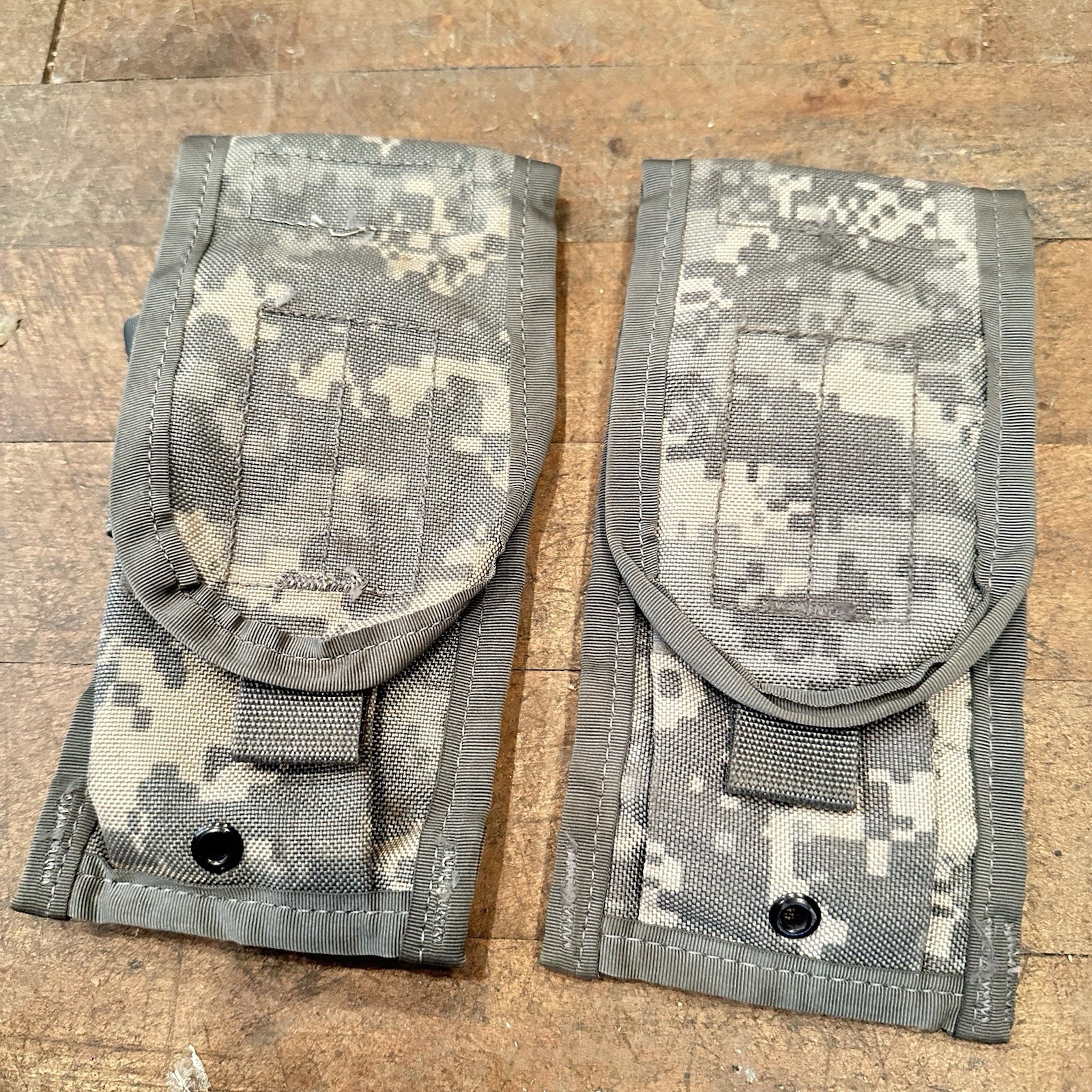 2 Pack MOLLE UCP ACU Double Mag Pouch Pouches Us Army Digital Camo USGI Nice