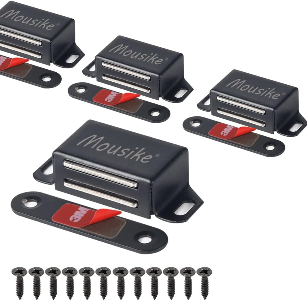 Cabinet Magnets 30Lb Black Door Magnets with Strong Magnetic for Kitchen Cupboar