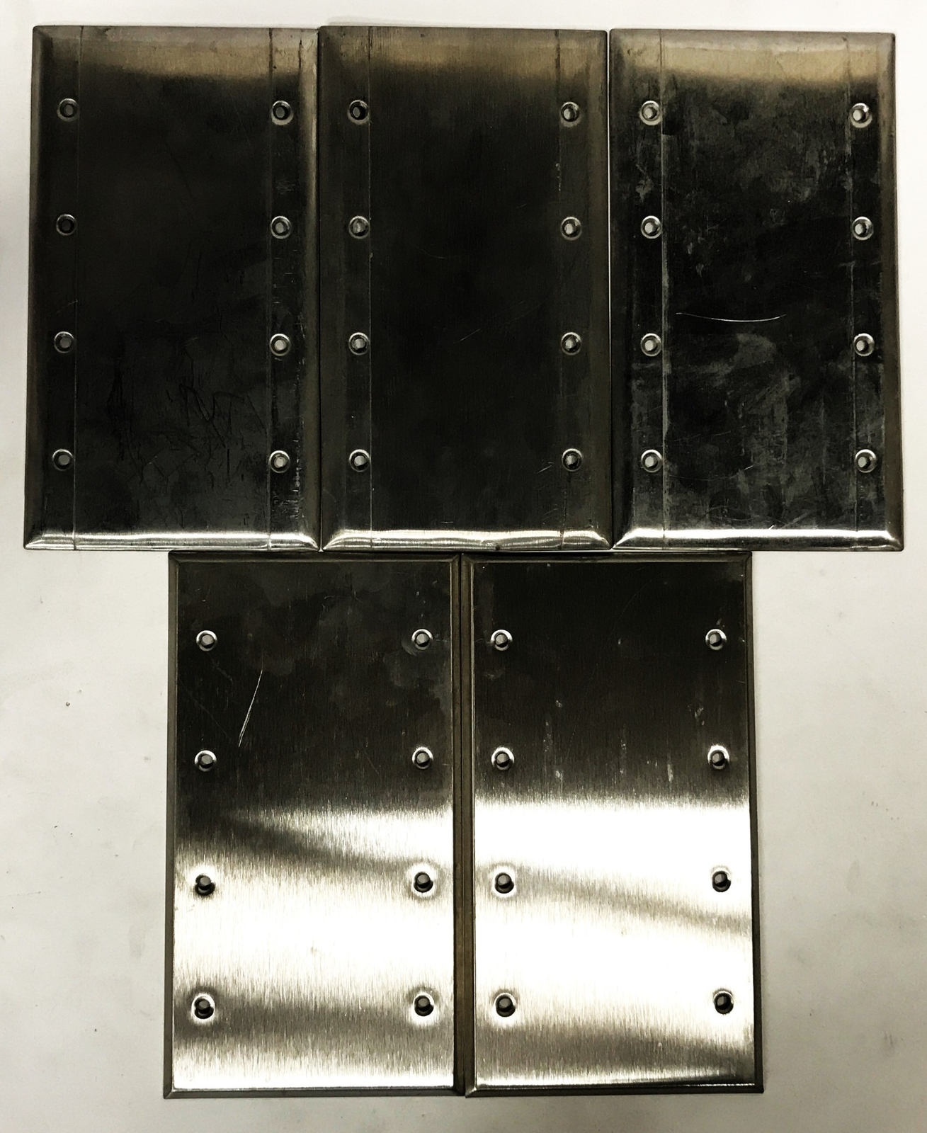 Legrand/Leviton Stainless Steel 4-Gang Blank Wall Plate [Lot of 5] NOS