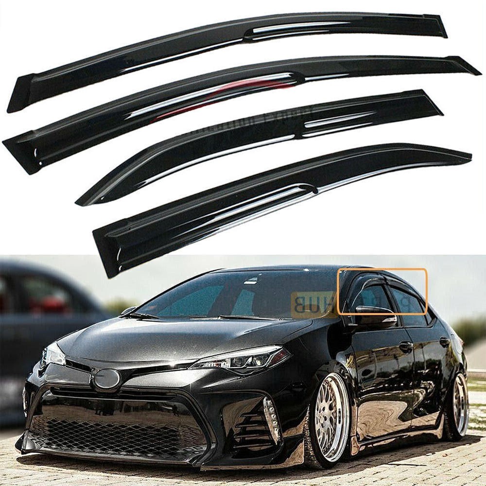 For 2014-2019 Toyota Corolla JDM Mugen Window Visors Vent Rain Guards Deflectors