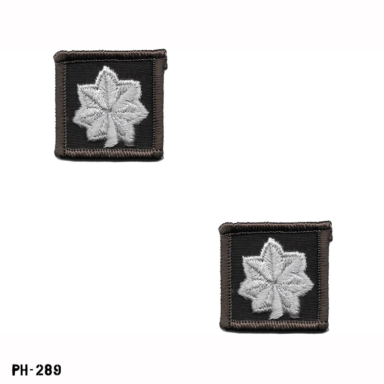 Lieutenant Colonel ~ Oak Leaf Collar Patches, Pair  ~ Brown & Grey ~ GEMSCO NEW