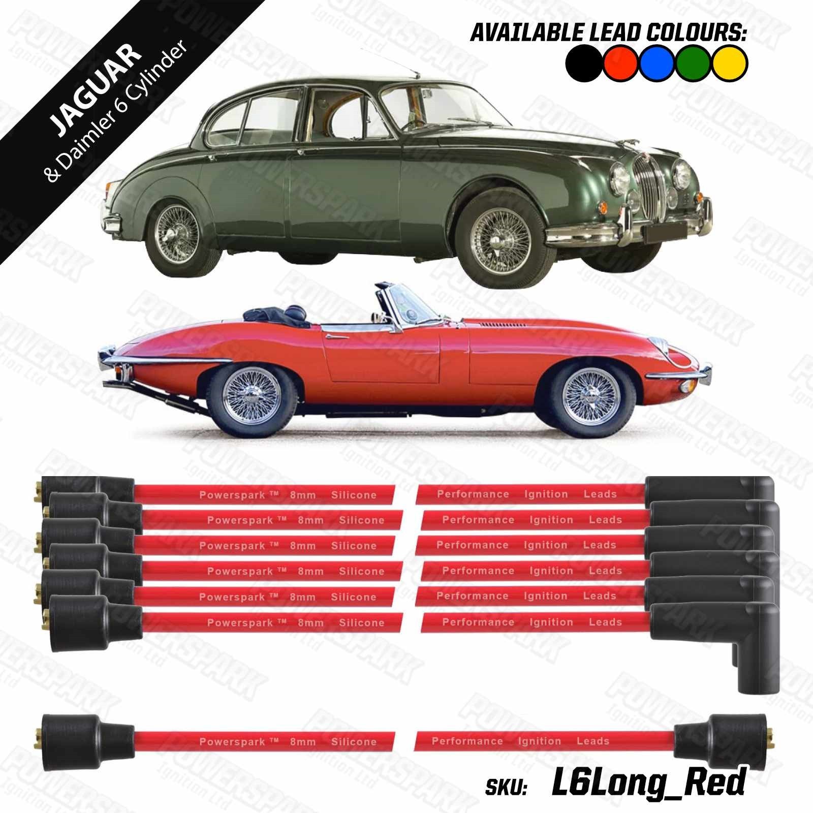 Jaguar XK engine HT Leads Red 8mm Double Silicone Long Set for E Type and XJ
