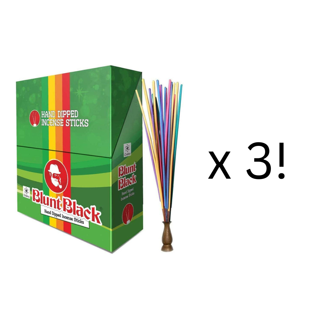 Blunt Black Hand Dipped Incense 3 Display boxes of 72 Packs! 216 Packs Total!