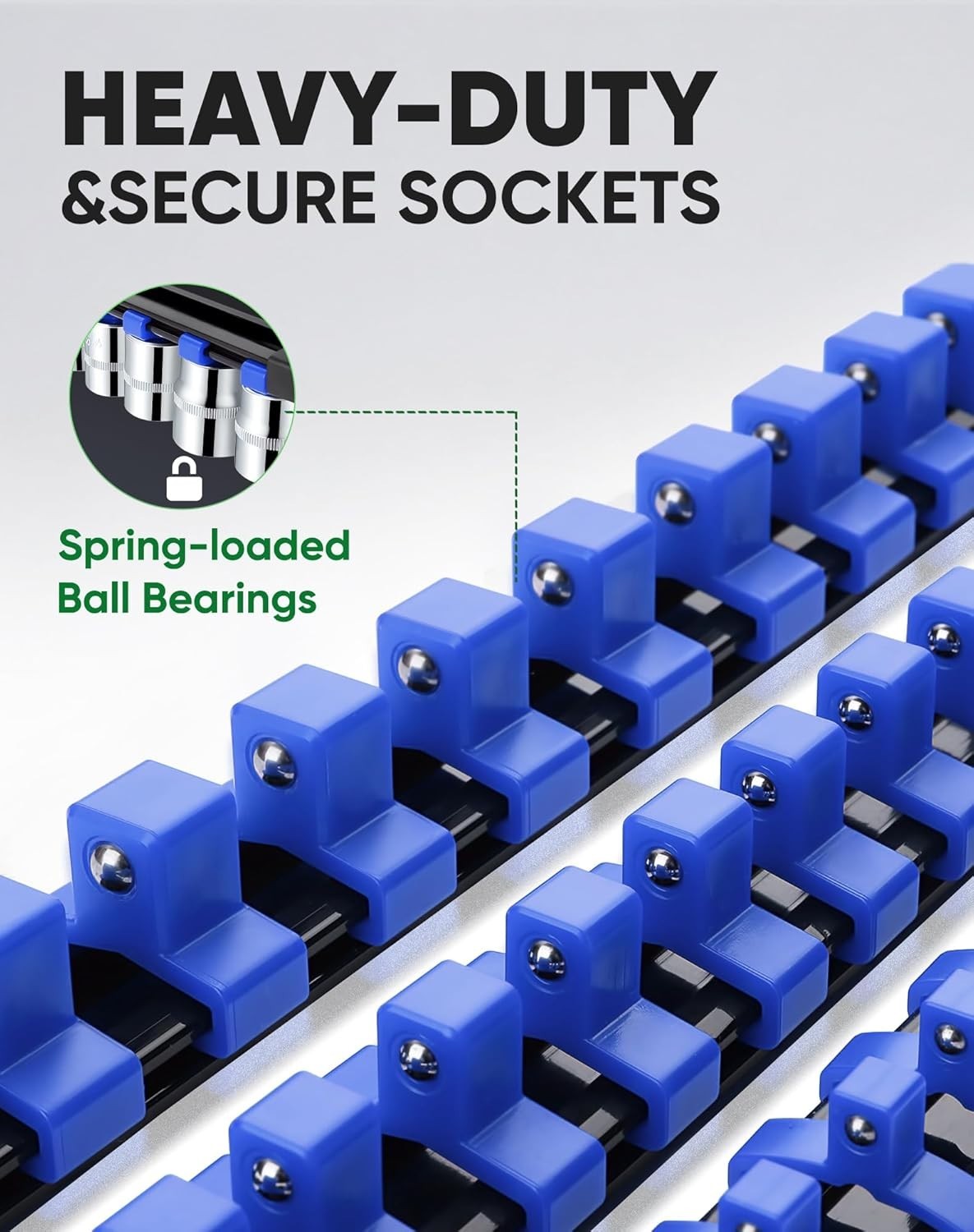 Durable ABS 3PC Socket Organizer - Space-Saving Design for 45 Tools, No Assembly
