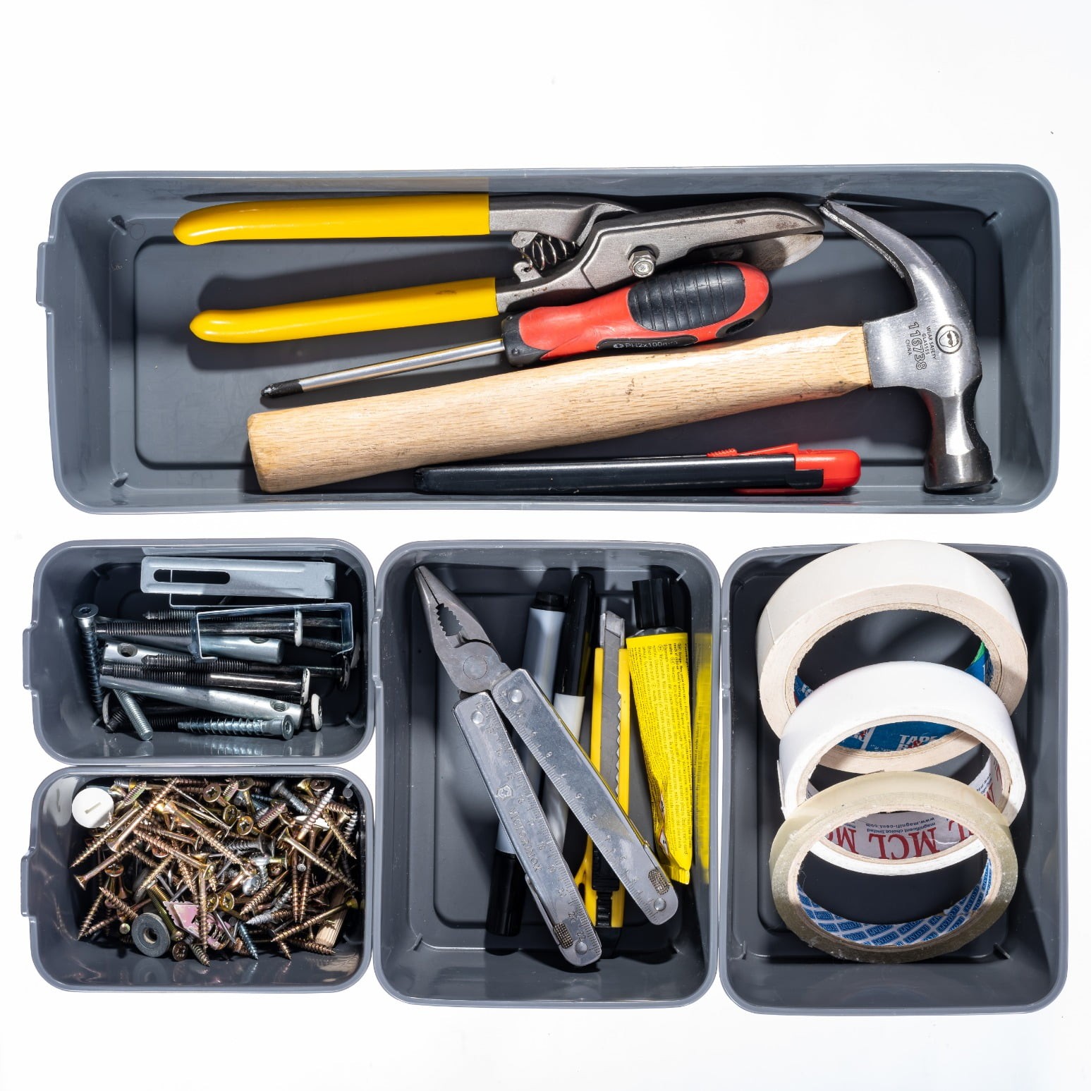Utility Flex Storage Tray Organizer Set Plastic Drawer 2 pack