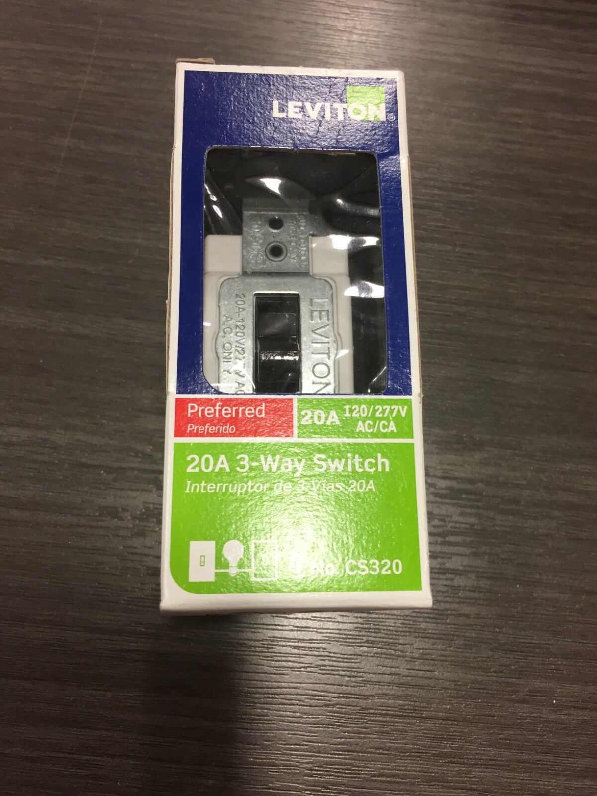 Leviton CS320-02S Commercial 20 amps Toggle Switch Brown 1 pk