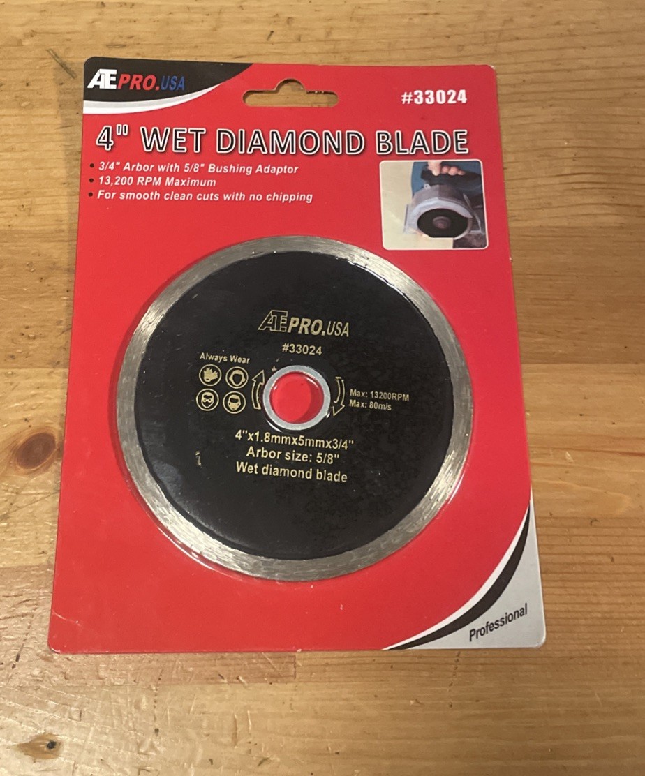 ATE Pro 4” Wet Diamond Blade 3/4” Arbor With 5/8” Adapter Tile Porcelain #33024
