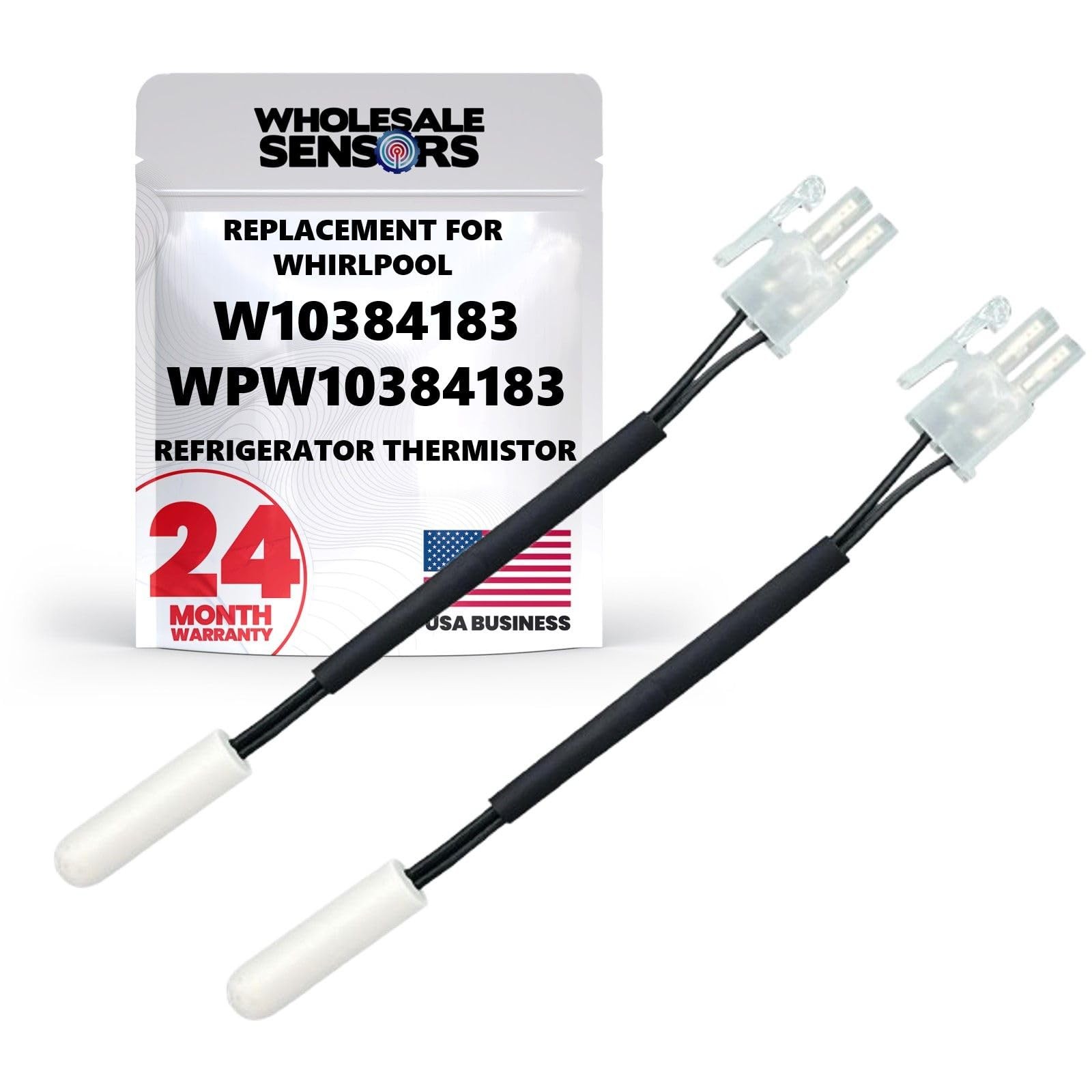 Replacement Whirlpool W10384183 WPW10384183 Refrigerator Thermistor (2-Pack),...