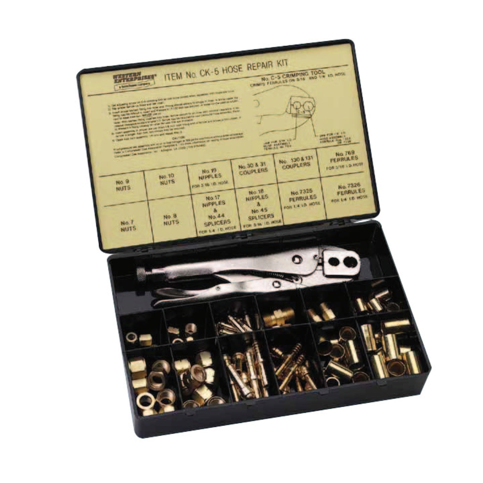 Western Enterprises CK-6 Twin Hose Repair Kit, 5/16" and 3/8" ID Hose, B-Size