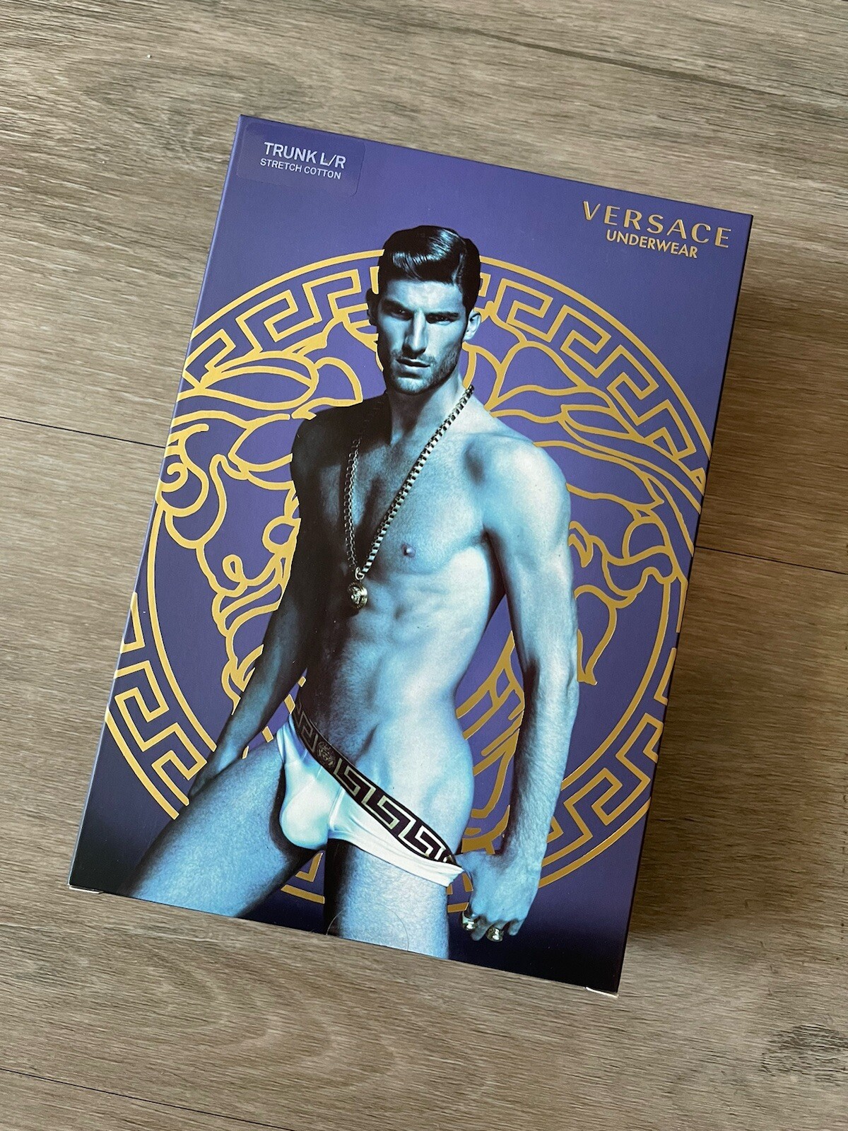 NWT Versace Mens Greca Border Trunk Brief Black Neon Green Size 4 Small