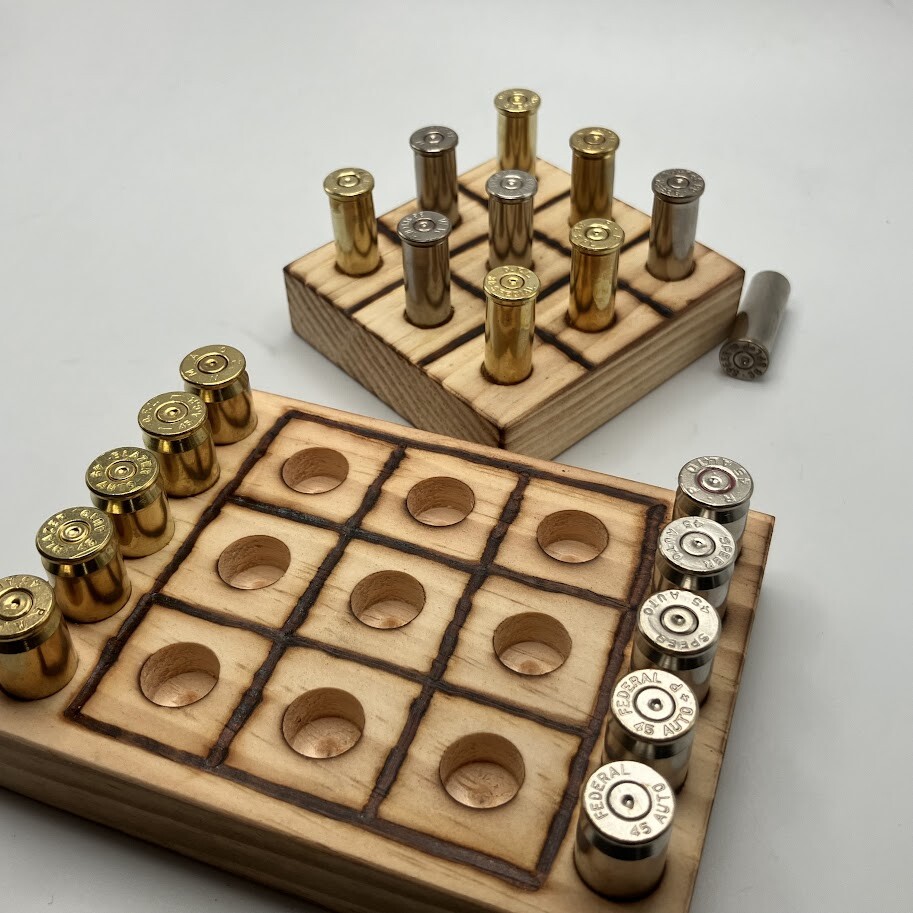 Tic Tac Toe Bullet Casing Board, Man Cave, Bar Teaser