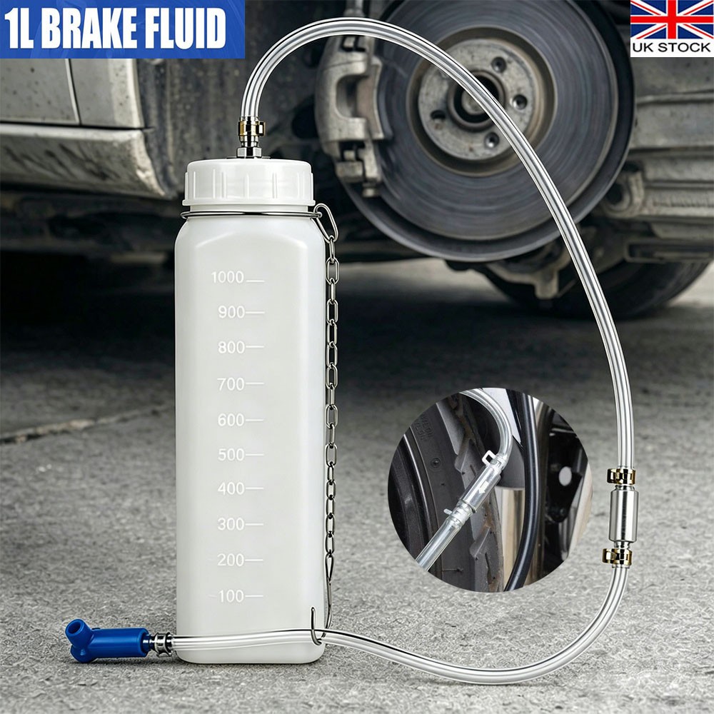1L Car Brake Fluid Bleeder Clutch Brake Bleeding Kit with One Way Check Valve UK