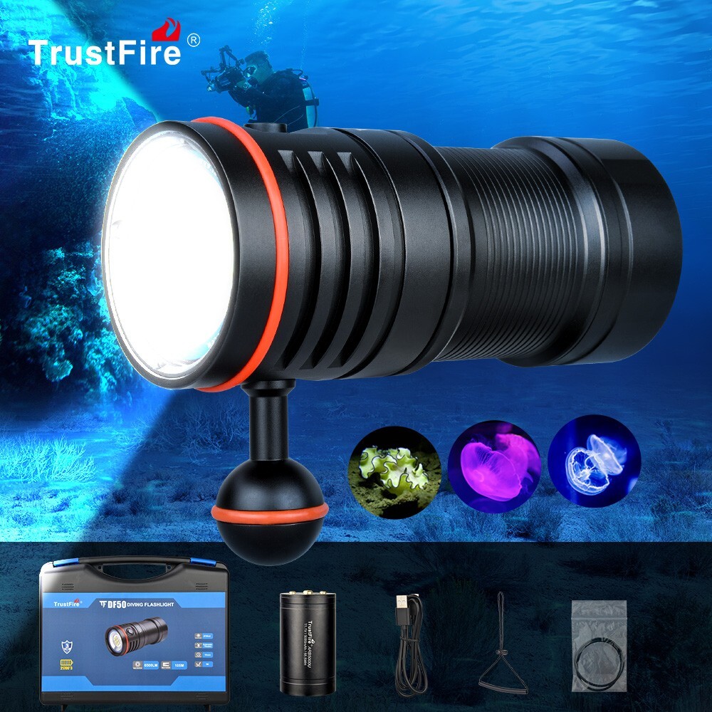 TrustFire 6500Lumen Kit LED Diving Light Flashlight for Underwater Photography R