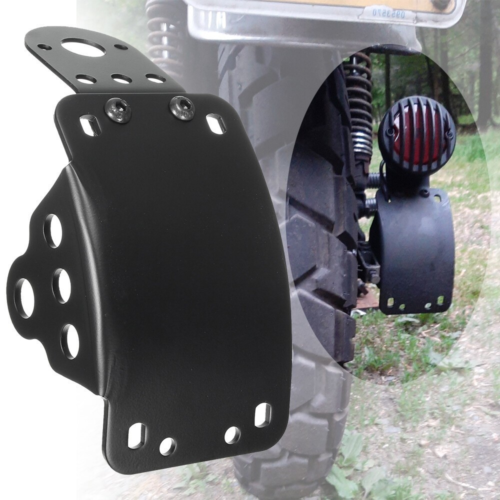 Side Mount License Plate Bracket Motorcycle Tail Light Holder For Aprilia Black