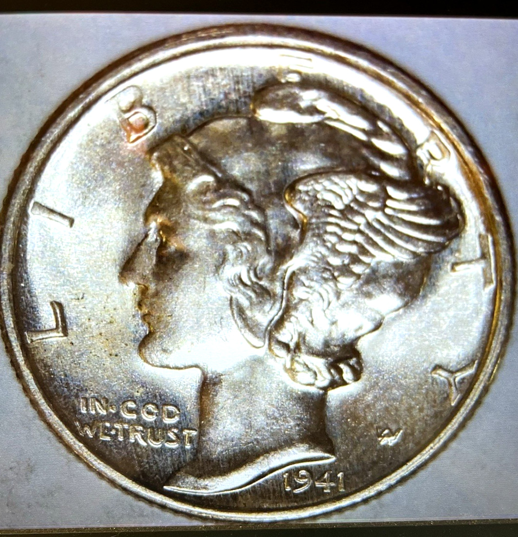 1941-S/S MERCURY DIME PRISTINE GEM FSB SMALL S/S RPM-003** PL** LUSTER