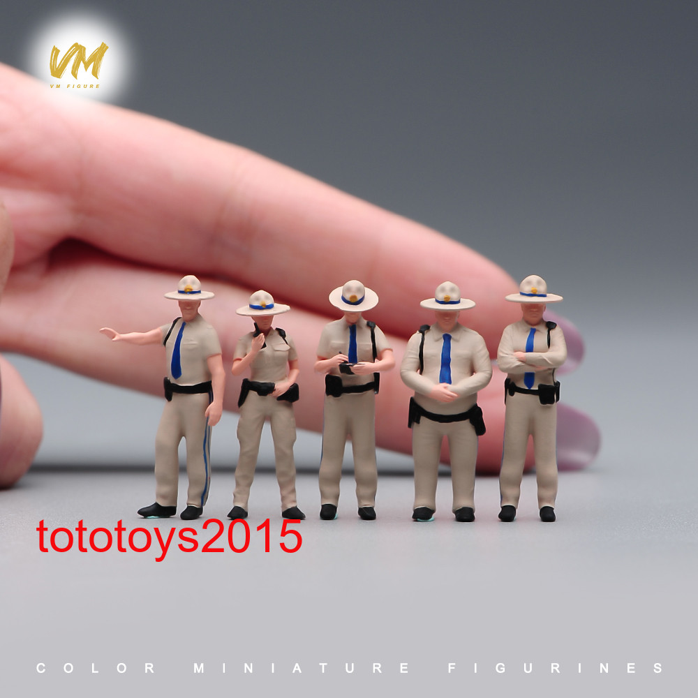 1/64 1/87 1/72 US Patrol Police Men Lady Scene Miniature Figures Doll Model Toy