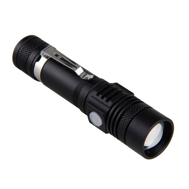 Super Bright LED Tactical Flashlight USB Rechargeable Zoom 4 Modes