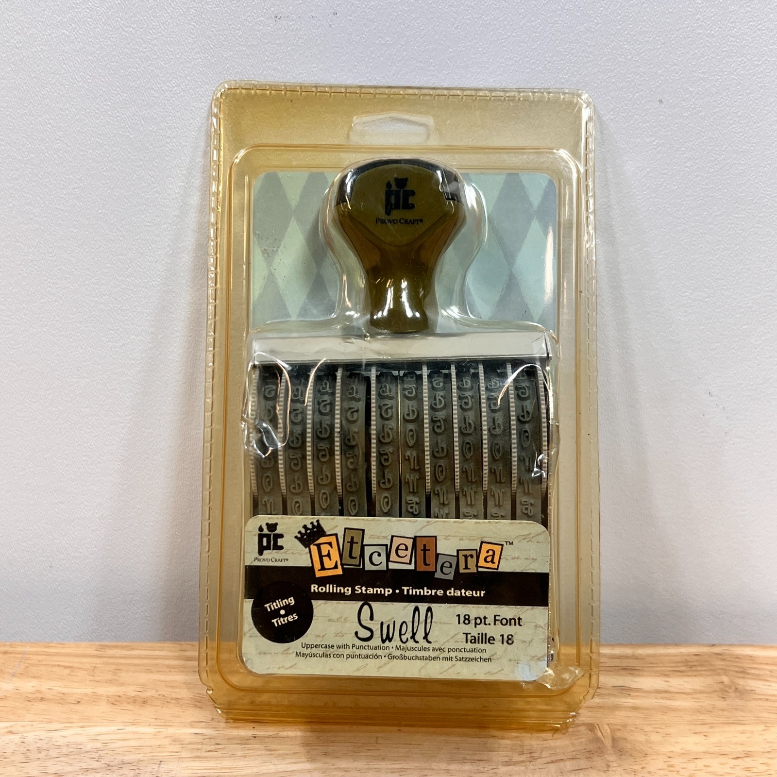 Provo Craft Etcetera Swell Alphabet Rolling Stamp 18pt Font New Sealed 2005