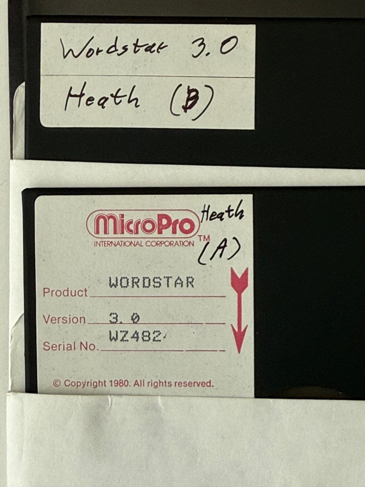 Vintage 1980 MICROPRO WORDSTAR 3.0   5.25” Floppy Disk FOR Heath H-89