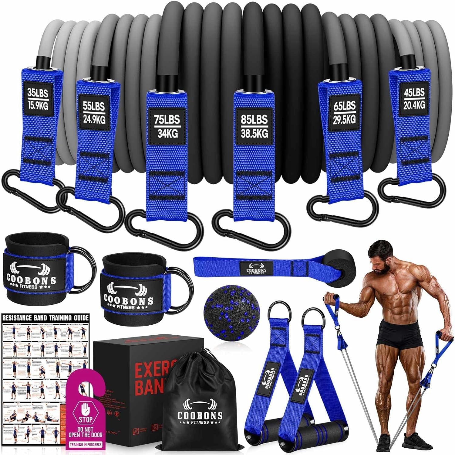 Heavy Resistance Bands Working Out 300LBS Exercise Bands Weight Fitness Yoga