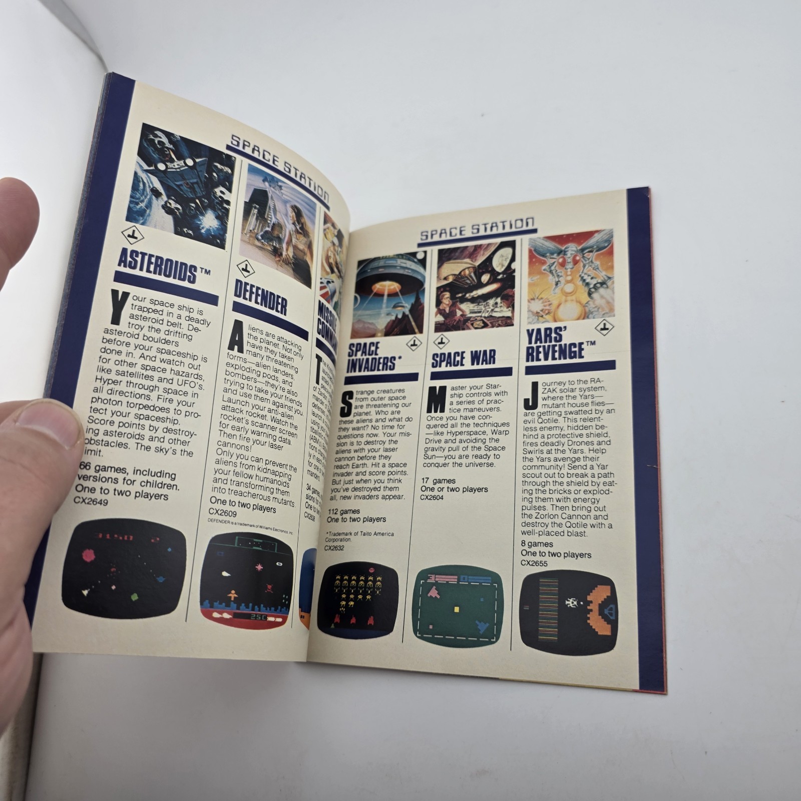 Original Vintage 1981 ATARI 2600 45 Video GAME PROGRAM CARTRIDGE CATALOG