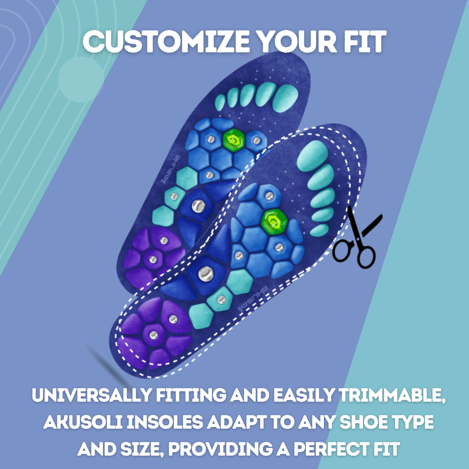 AKUSOLI® | Magnetic Acupressure Massage Shoe Insoles for Pain, Plantar Fasciitis
