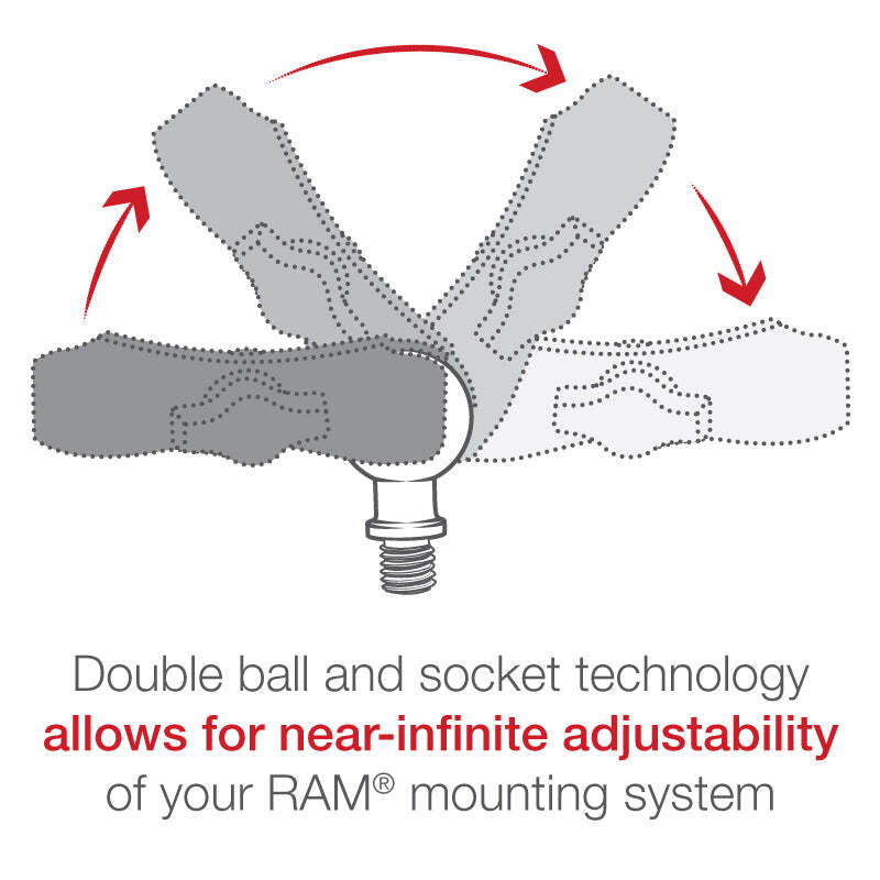 RAM-B-236U RAM Ball Adapter with 3/8"-16 Threaded Post &...