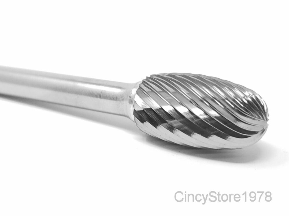 SE5S Oval Shape 1/2" Carbide Burr Bur Tool Die Grinder Bit 1/4" Shank