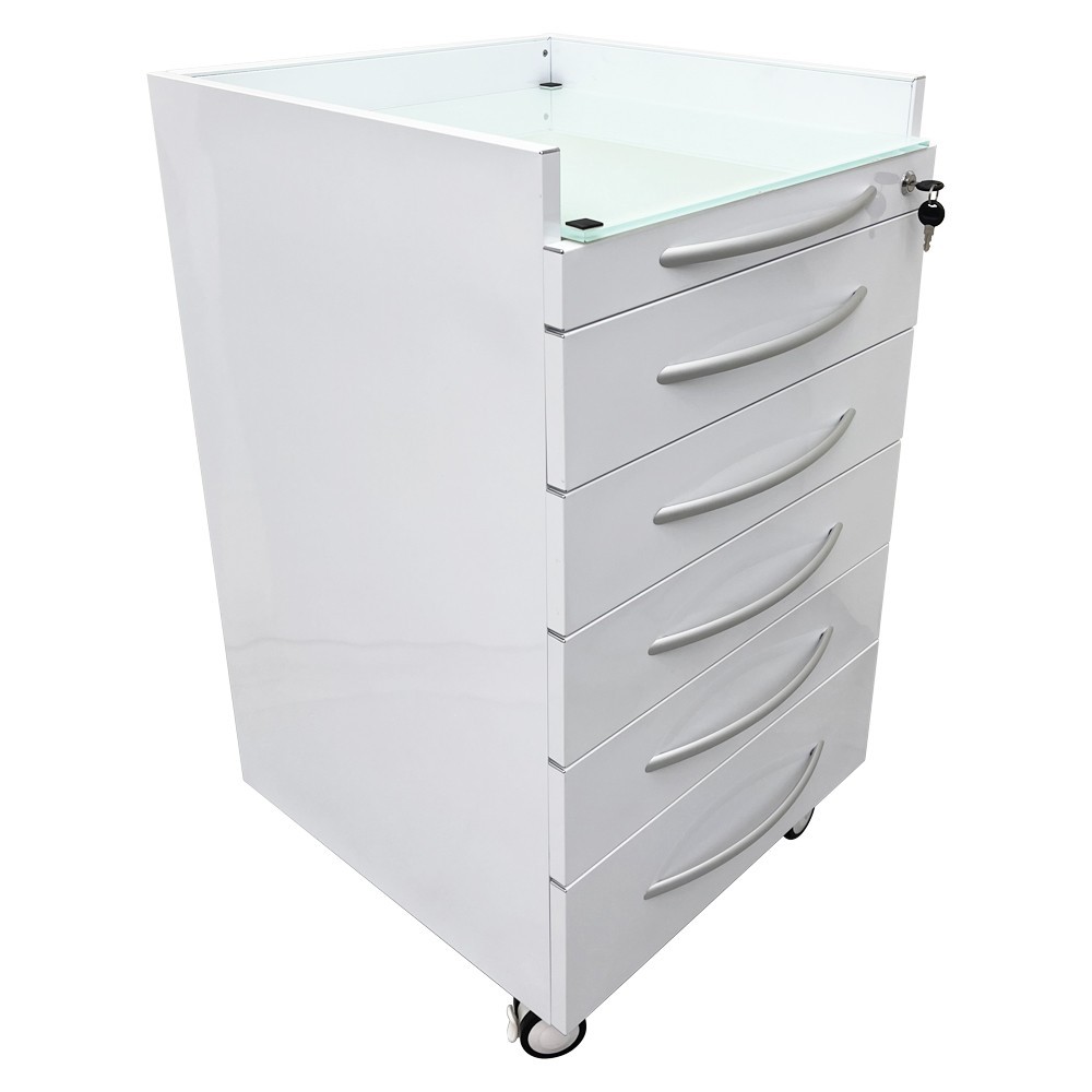 Five Drawers Office Assistant's Mobile storage Cabinet with Two Partition Trays