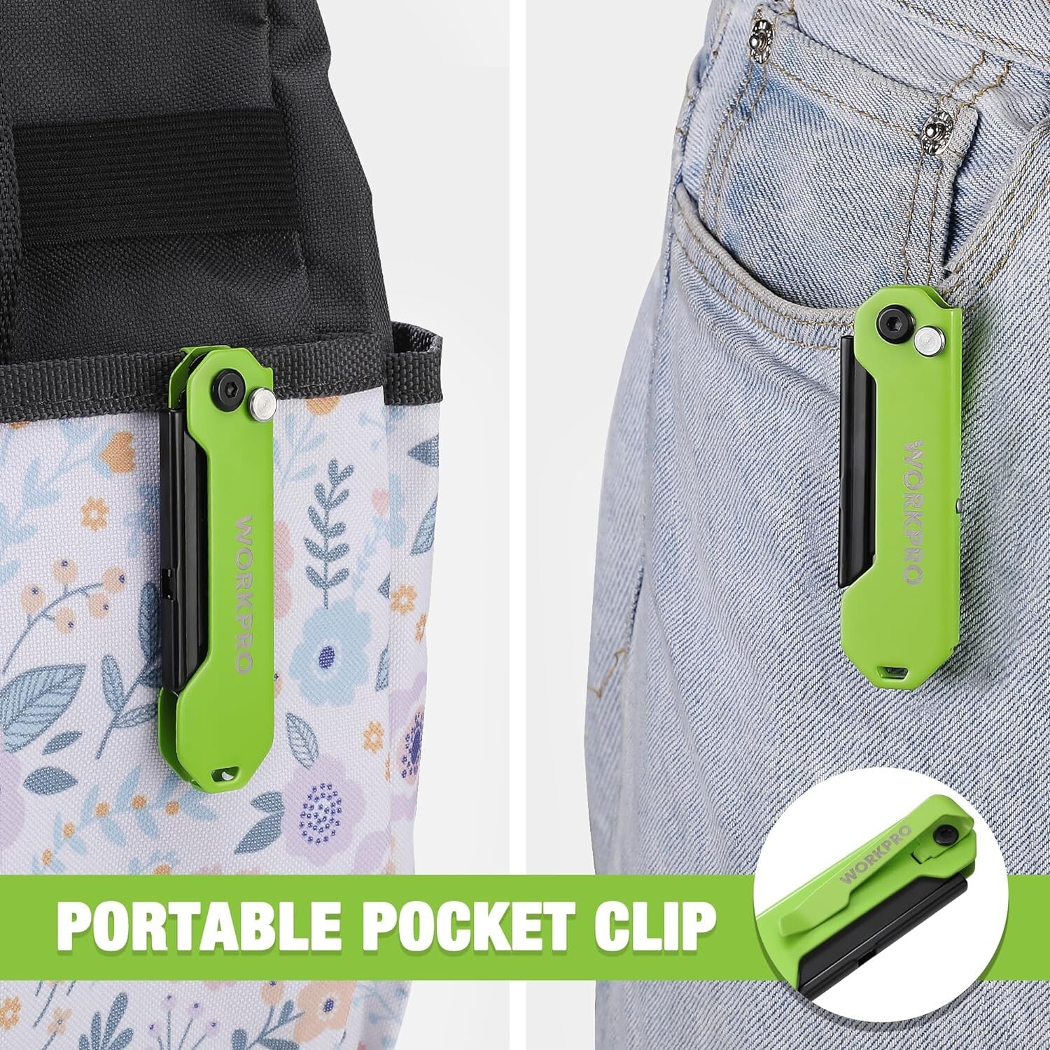 WORKPRO 3PCS Folding Utility Knife Mini Box Cutter Axis Lock Quick-change Blades