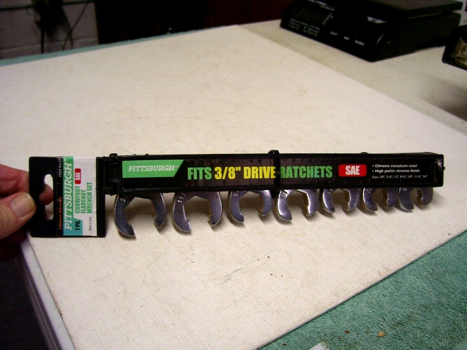 Pittsburgh Crowfoot Flarenut Wrench Set 93137 7-Piece SAE Set 3/8" - 3/4", NOS