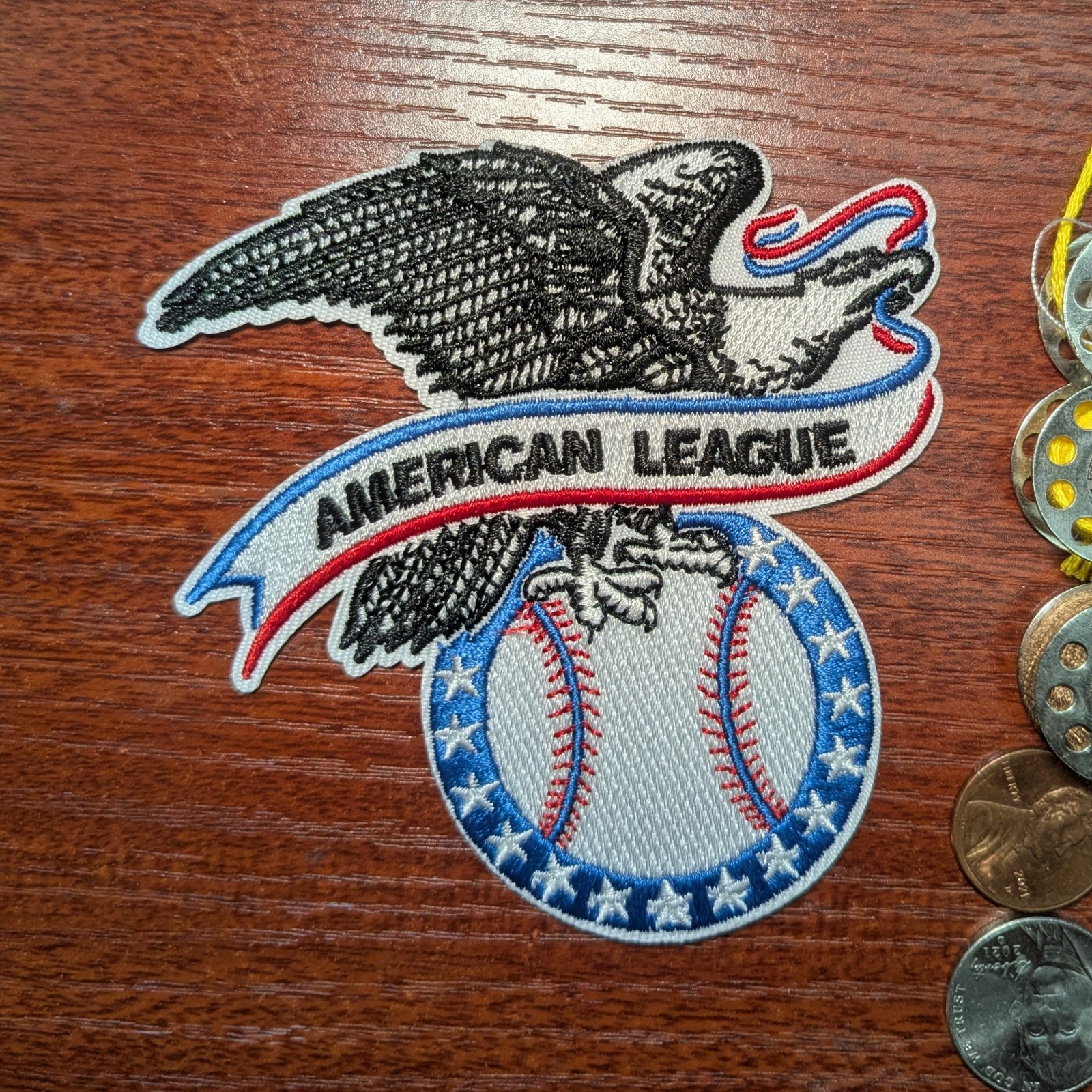 American League Patch MLB Baseball Old Vintage Logo Embroidered Iron On 3.75x3.5