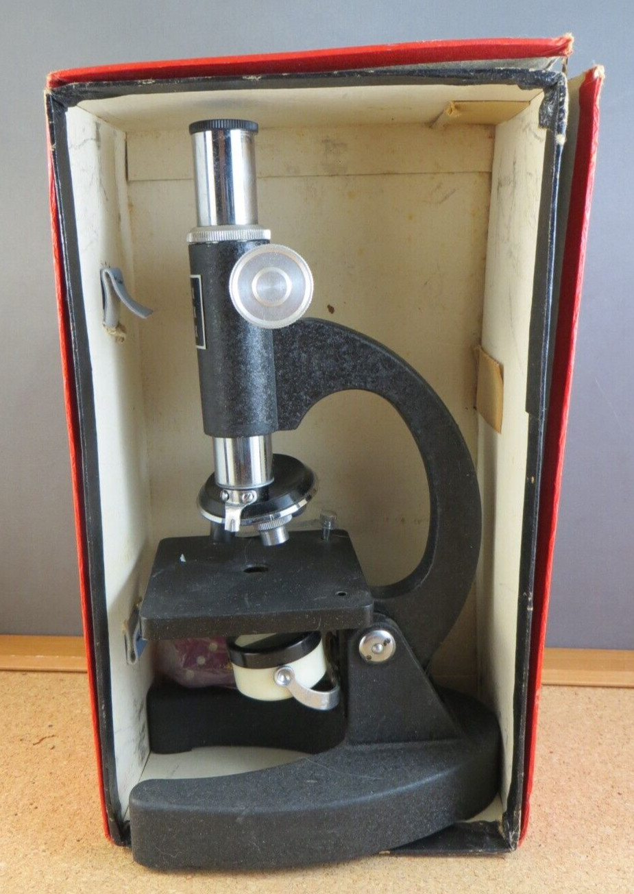 Vintage Microscope 100x 200x 300x In Original Box