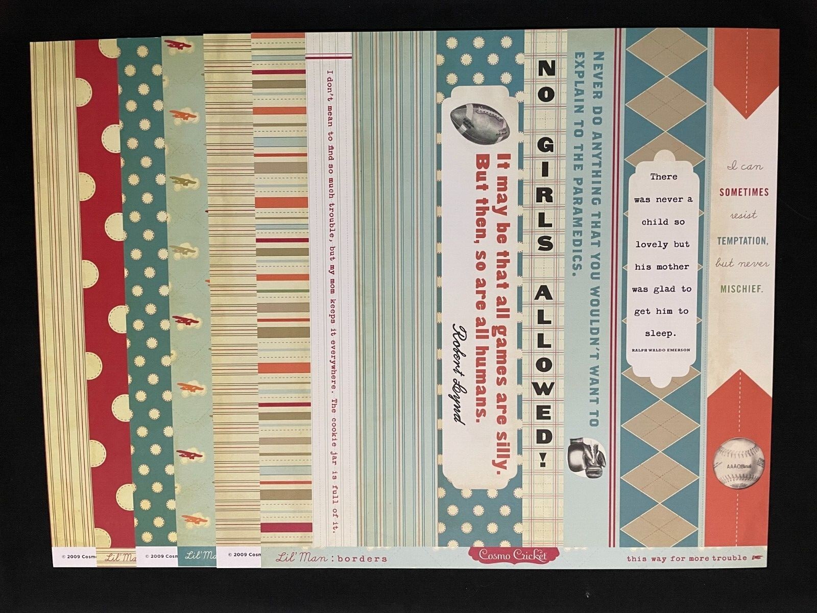 COSMO CRICKET "LIL' MAN" COLLECTION 12X12 DS HEAVY PAPER