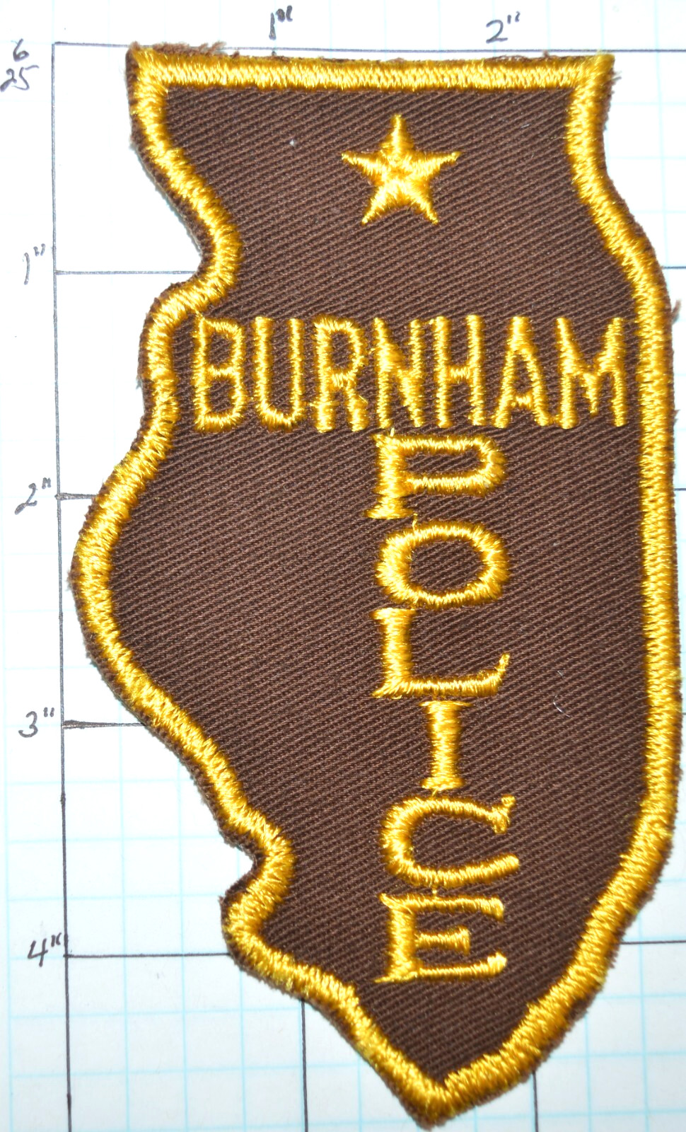ILLINOIS, BURNHAM VINTAGE POLICE DEPT PATCH