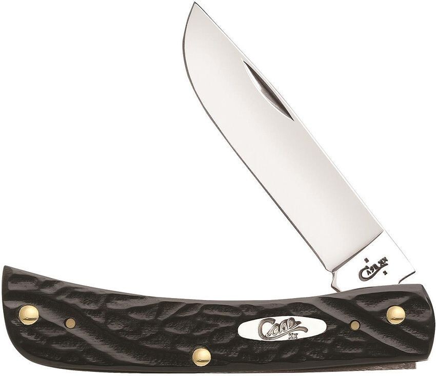 CASE XX KNIFE- SOD BUSTER JR. - ROUGH BLACK HANDLES #18229 - S/S BLADE - 3 5/8"