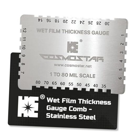 Cosmostar Wet Film Thickness Gauge Comb - 1-80 Mil Scale Stainless Steel