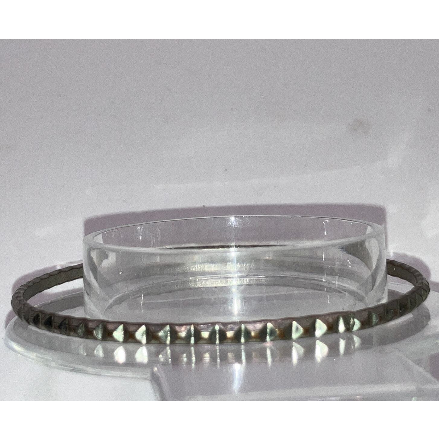 Silver-Tone Stamped Beveled 2.75" Bangle Bracelet!